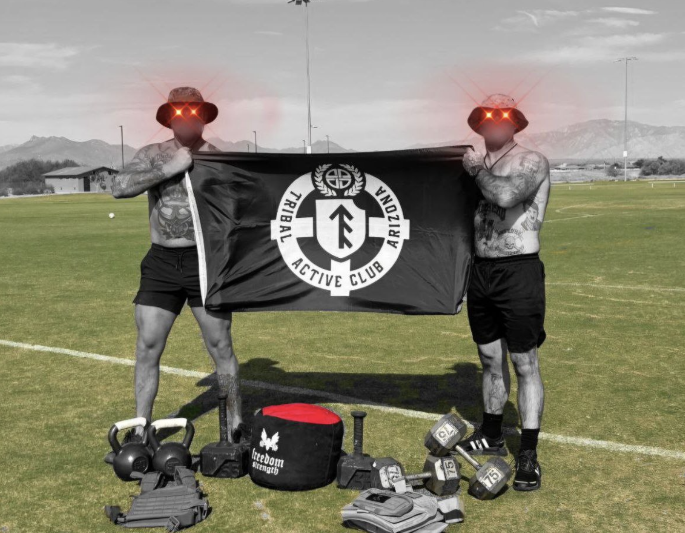 (Photo/ Right-Wing Extremism: Arizona Active Club Engage in Physical Exercise Activities in Tucson, Arizona, United States - 17 April 2025